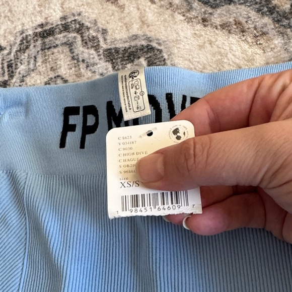 FP Movement Blue Ribbed Shorts - Picture 3 of 4